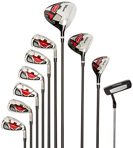 Wilson, Set completo para principiantes, 10 palos de golf con bolsa de transporte, Hombre (mano derecha) Stretch XL, Negro/Gris/Rojo, WGG157551 Wilson, Set completo para principiantes, 10 palos de golf con bolsa de transporte, Hombre (mano derecha) Stretch XL, Negro/Gris/Rojo, WGG157551