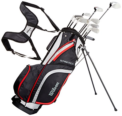 Wilson, Set completo para principiantes, 10 palos de golf con bolsa de transporte, Hombre (mano derecha) Stretch XL, Negro/Gris/Rojo, WGG157551 Wilson, Set completo para principiantes, 10 palos de golf con bolsa de transporte, Hombre (mano derecha) Stretch XL, Negro/Gris/Rojo, WGG157551