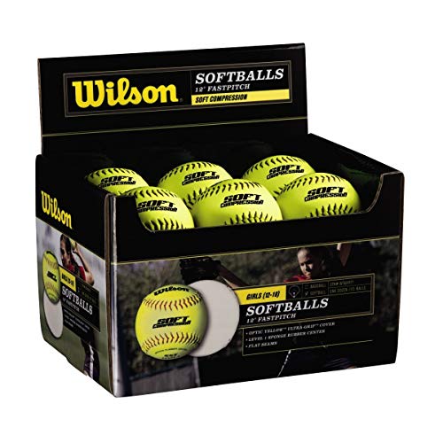 Wilson WTA9117T Pelota de Sóftbol, Scb Softball, Cubierta Ultra Grip, Amarilla