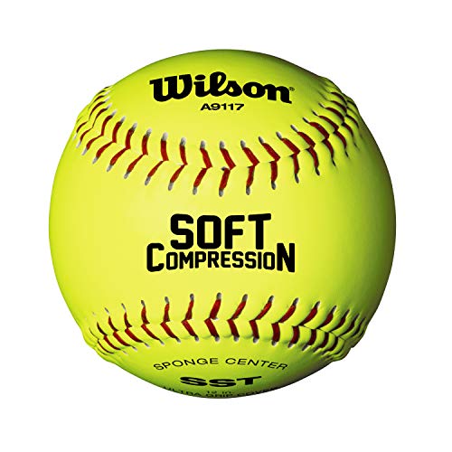 Wilson WTA9117T Pelota de Sóftbol, Scb Softball, Cubierta Ultra Grip, Amarilla