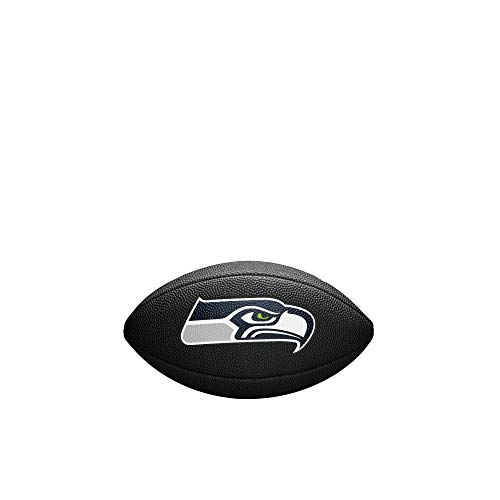 Wilson WTF1533BLXBSE Pelota de fútbol Americano Mini NFL Team Soft Touch Seattle Seahawks para Juego recreativo, Unisex-Adult, Negro