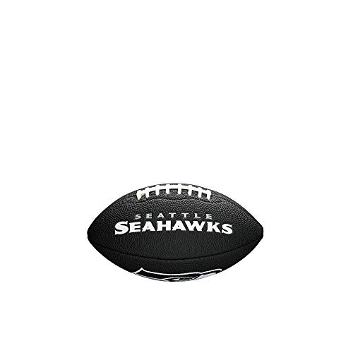 Wilson WTF1533BLXBSE Pelota de fútbol Americano Mini NFL Team Soft Touch Seattle Seahawks para Juego recreativo, Unisex-Adult, Negro