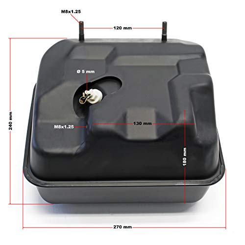 WilTec LIFAN Depósito de Combustible de Repuesto 6L para Motores Gasolina 9CV WilTec LIFAN Depósito de Combustible de Repuesto 6L para Motores Gasolina 9CV