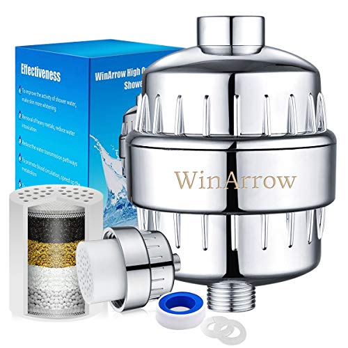 WinArrow No Contaminación Reemplazables de Alta Salida Universal Filtro de la Ducha Purificador de Agua Profunda Deje que su Cabello y la Piel Más Sana Teflon Cinta - Cromo