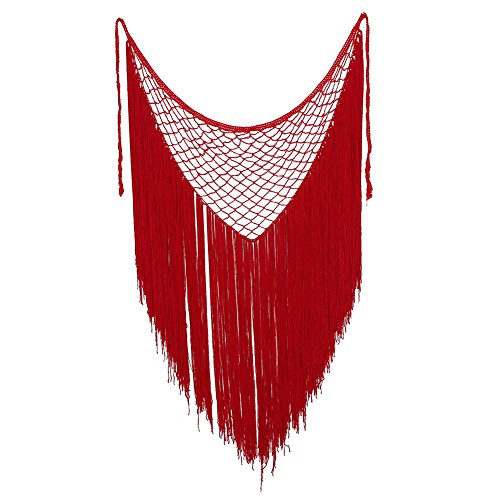 Wincal Bufanda de Cadera, 2 Colores, Bufanda de Cadera para Mujeres con borlas largas para Danza del Vientre(Rojo)