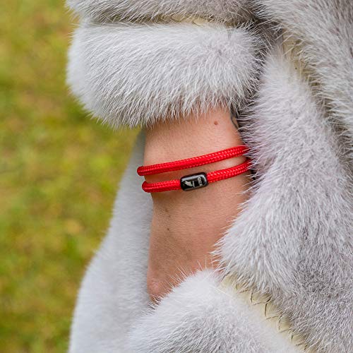 Wind Passion Pulsera Roja Magnética de Cuerda Trenzada Nautica para Hombre y Mujer, Tall Medium