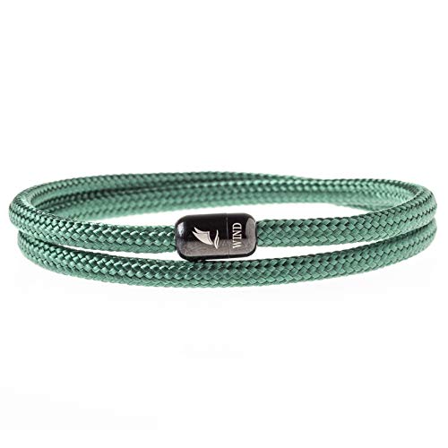 Wind Passion Pulsera Verde Magnética de Cuerda Trenzada Nautica para Hombre y Mujer, Tall Large Wind Passion Pulsera Verde Magnética de Cuerda Trenzada Nautica para Hombre y Mujer, Tall Large