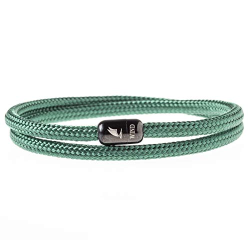 Wind Passion Pulsera Verde Magnética de Cuerda Trenzada Nautica para Hombre y Mujer, Tall Large