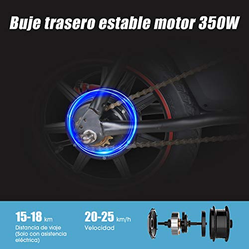 Windgoo Bicicleta Eléctrica Plegables, 350W Motor Bicicleta Plegable 25 km/h y 25 km, Bici Electricas Adulto con Ruedas de 14", Batería 36V 6.0Ah, Asiento Ajustable, con Pedales