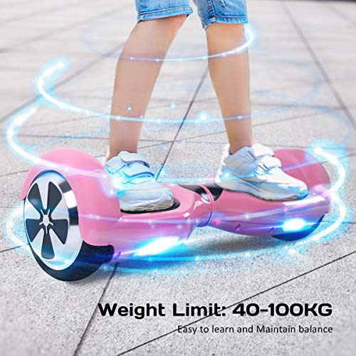 Windgoo Hoverboard 6.5" Scooter eléctrico con Auto Equilibrio, Hoverboard con Bluetooth y LED, por la borda con certificación UL 2272 (N1-R)