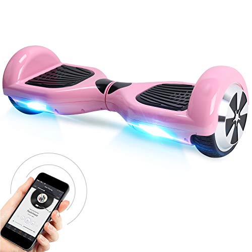 Windgoo Hoverboard 6.5" Scooter eléctrico con Auto Equilibrio, Hoverboard con Bluetooth y LED, por la borda con certificación UL 2272 (N1-R)