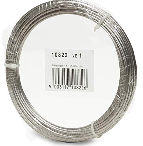 Windhager Cable de Acero Inoxidable Montaje y tensado de toldos y marquesinas, 14m x 2mm, 10822, canoso Windhager Cable de Acero Inoxidable Montaje y tensado de toldos y marquesinas, 14m x 2mm, 10822, canoso