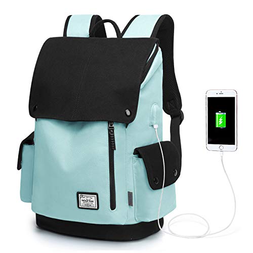 WindTook Mochila Universitaria Mujer de Lona 15.6 Pulgadas Mochila Ordenador Portatil con Puerto de USB para Escolares Mochila de Hombre Multiusos Dackpack para Viaje Trabajo BLU