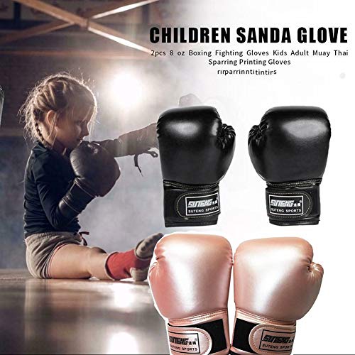WingFly Guantes de Boxeo para Niños, 3 Colores PU Fighting Muay Thai Sparring Que Perfora los Guantes de Kickboxing para los Niños (Rosa)