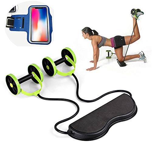 WingFly Ruedas AB Estiramiento con Rodillo Resistencia Abdominal elástica Cuerda de tracción para Entrenador de músculos Abdominales Ejercicio Gimnasio en casa (Equipo 1)