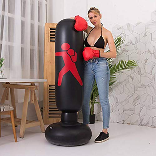 WingFly Saco de Boxeo, Boxeo Inflable autoportante Aptitud Objetivo Bolso del Soporte de la Torre, Perforación Kick Formación Tumbler Bop Bolsa para Aliviar la Presión (Negro) WingFly Saco de Boxeo, Boxeo Inflable autoportante Aptitud Objetivo Bolso del Soporte de la Torre, Perforación Kick Formación Tumbler Bop Bolsa para Aliviar la Presión (Negro)