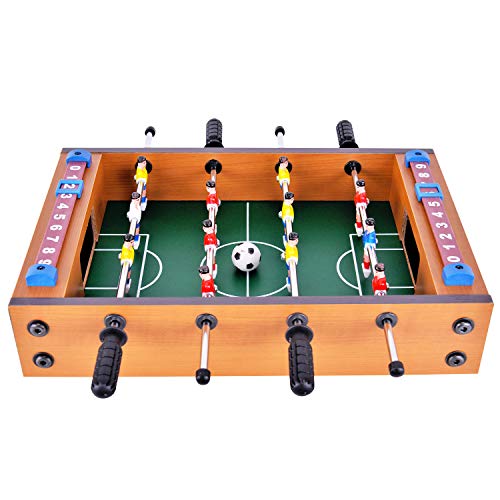 WIN.MAX Juego de Mesa de fútbol Futbolin Foosball Juego de Tablero de MDF Tablero de Mini Tamaño 12 Jugadores (New)