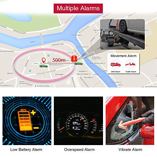 Winnes Localizador GPS para Coche, App/Sitio Web posición en Tiempo Real Antirrobo rastreador GPS para Vehículos Fuerte imán y 5000mAh Recarga GPS Tracker con Gratis App para Smartphone TK905