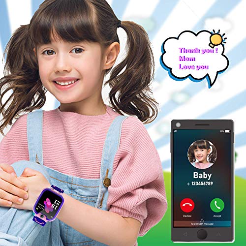 Winnes Reloj Inteligente para Niños, Niña La Musica y 7 Juegos Smart Watch Phone, 2 Vías Llamada Despertador de Cámara para Reloj Niño y Niña 3-12 años (Rosa)