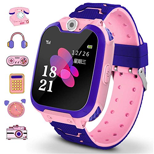 Winnes Reloj Inteligente para Niños, Niña La Musica y 7 Juegos Smart Watch Phone, 2 Vías Llamada Despertador de Cámara para Reloj Niño y Niña 3-12 años (Rosa) Winnes Reloj Inteligente para Niños, Niña La Musica y 7 Juegos Smart Watch Phone, 2 Vías Llamada Despertador de Cámara para Reloj Niño y Niña 3-12 años (Rosa)