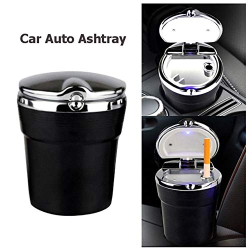 WINOMO Cenicero Auto Coche de Cigarrillos con luz Azul LED portátil (Negro) WINOMO Cenicero Auto Coche de Cigarrillos con luz Azul LED portátil (Negro)