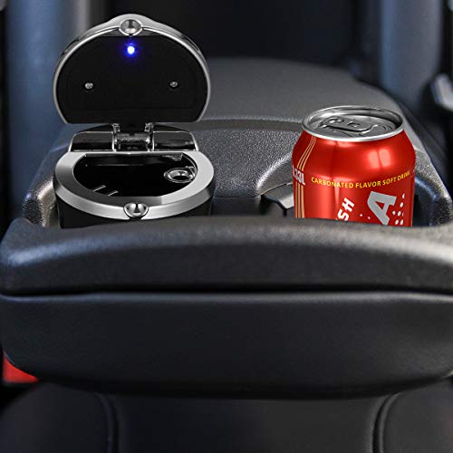 WINOMO Cenicero Auto Coche de Cigarrillos con luz Azul LED portátil (Negro) WINOMO Cenicero Auto Coche de Cigarrillos con luz Azul LED portátil (Negro)