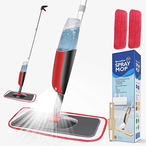 Winpok Mopa con Pulverizador, Spray Mop Función de Pulverización Mopa Pulverizador Giro de 360°, para Limpia Seca y Húmeda para Suelos Laminados, Azulejo y de Madera