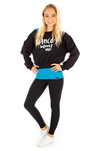 Winshape Damen Kurzes Sweatshirt Dance Defines ME LS001, Street Style, Fitness Freizeit Sport Yoga Workout  Sudadera, Mujer, Negro, Large