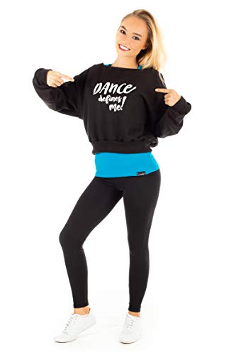 Winshape Damen Kurzes Sweatshirt Dance Defines ME LS001, Street Style, Fitness Freizeit Sport Yoga Workout  Sudadera, Mujer, Negro, Large