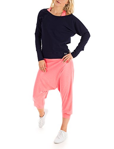 Winshape Deporte para Mujer Dance para Fitness y Uso Cotidiano Sport Pantalones de harén Rosa Coral neón Talla:Medium