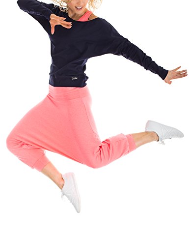 Winshape Deporte para Mujer Dance para Fitness y Uso Cotidiano Sport Pantalones de harén Rosa Coral neón Talla:Medium