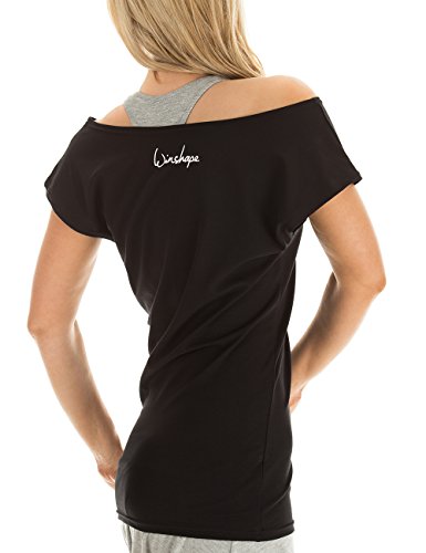 Winshape WTR12 – Camiseta para Baile y Fitness, para Mujer, Todo el año, Mujer, Color Negro, tamaño Extra-Large