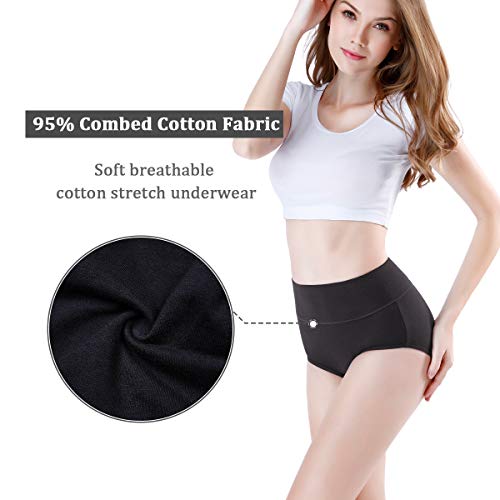 wirarpa Braguitas Culotte Algodón para Mujer Bragas de Cintura Alta Cómodo Faja Reductora Ajustan Pack de 4 Talla 50 wirarpa Braguitas Culotte Algodón para Mujer Bragas de Cintura Alta Cómodo Faja Reductora Ajustan Pack de 4 Talla 50