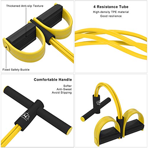 WISDOMLIFE Cuerda para Ejercitar Piernas, Multifunción para Yoga, Fitness Pedal, Cuerda Tracción, Culturismo Bandas de Resistencia para el Ejercicio Casa (Amarillo)