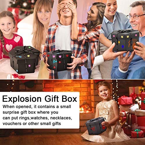 WisFox Explosion Box, Creativo Hecho a Mano Sorpresa Explosión Caja De Regalo Love Memory, Scrapbooking Álbum de Fotos Caja de Regalo para Cumpleaños Día de San Valentín Aniversario Boda Navidad