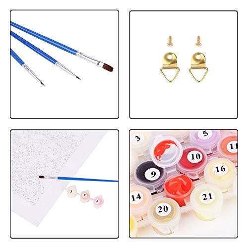 WISKALON con Marco de Madera Pintar por Numeros Kit para Adultos Pintura de Bricolaje Decoraciones para el Hogar, Bailarines de ballet 16 * 20 Pulgadas WISKALON con Marco de Madera Pintar por Numeros Kit para Adultos Pintura de Bricolaje Decoraciones para el Hogar, Bailarines de ballet 16 * 20 Pulgadas