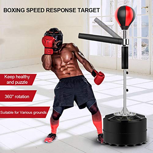 Wisson Saco de Boxeo Independiente con Soporte Pesado con Barra Reflectante de 360 °, Bola de Velocidad de Boxeo Ajustable y Duradera, Barra giratoria portátil de Entrenamiento para Adultos y niños Wisson Saco de Boxeo Independiente con Soporte Pesado con Barra Reflectante de 360 °, Bola de Velocidad de Boxeo Ajustable y Duradera, Barra giratoria portátil de Entrenamiento para Adultos y niños