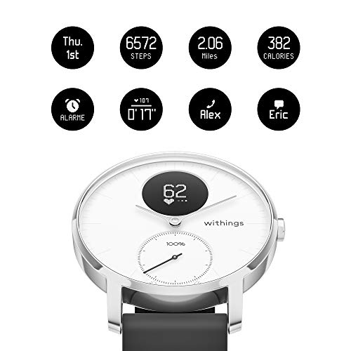 Withings Steel HR Reloj Inteligente, Unisex Adult, Blanco (Blanco y Negro), 36 mm