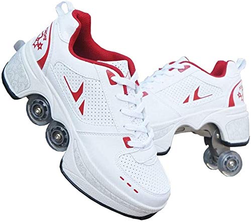 WJJ Patines Invisibles Deformación Parkour Zapatos Cuatro Rondas De Zapatos De Carrera Patines De Rodillos Patines de Ruedas para niños (Size : 40)