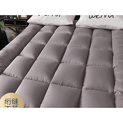 WJXBoos Hotel Acolchado Futón Cubre Colchón, Japonés Felpa Tatami Colchón Gruesas Anti-Slip Colchoneta De Dormir Suave Elástico Estera De Meditación-Gris 150x200cm(59x79inch)