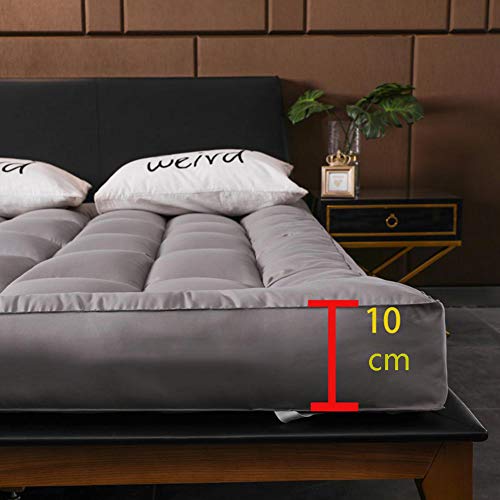 WJXBoos Hotel Acolchado Futón Cubre Colchón, Japonés Felpa Tatami Colchón Gruesas Anti-Slip Colchoneta De Dormir Suave Elástico Estera De Meditación-Gris 150x200cm(59x79inch)