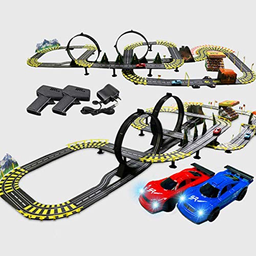 WLGQ 11.6M Track Racing Kids Toys R/C Control Remoto de Alta Velocidad Track Rail Car Slot Car Set Vehículo Playsets Pista de Empalme Toythday Regalos y Regalos de Fiesta (Color: Electric, Size