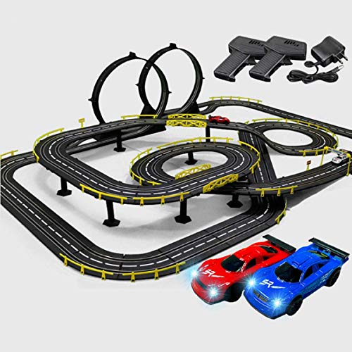 WLGQ 1:43 Modelo a Escala 11.8M Tracer Racers R/C Pista de Control Remoto de Alta Velocidad Tragamonedas de Carreras Coches-rieles Regalos para niños y niñas Pista de Empalme (Color: Eléctrico, WLGQ 1:43 Modelo a Escala 11.8M Tracer Racers R/C Pista de Control Remoto de Alta Velocidad Tragamonedas de Carreras Coches-rieles Regalos para niños y niñas Pista de Empalme (Color: Eléctrico,