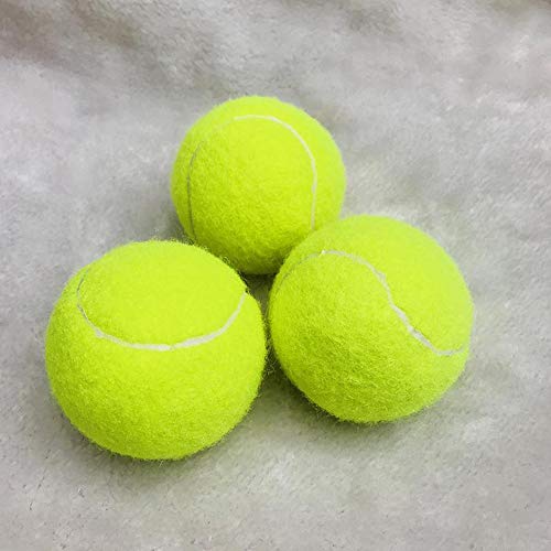 WLKK Tenis de Entrenamiento microelástico Resistente a mordiscos de 63 mm, Pelota de Tenis de Entrenamiento de Juguete para Mascotas Amarilla Fluorescente