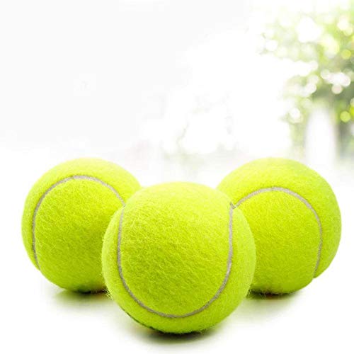 WLKK Tenis de Entrenamiento microelástico Resistente a mordiscos de 63 mm, Pelota de Tenis de Entrenamiento de Juguete para Mascotas Amarilla Fluorescente