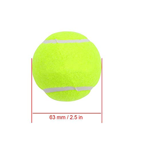 WLKK Tenis de Entrenamiento microelástico Resistente a mordiscos de 63 mm, Pelota de Tenis de Entrenamiento de Juguete para Mascotas Amarilla Fluorescente