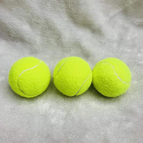 WLKK Tenis de Entrenamiento microelástico Resistente a mordiscos de 63 mm, Pelota de Tenis de Entrenamiento de Juguete para Mascotas Amarilla Fluorescente