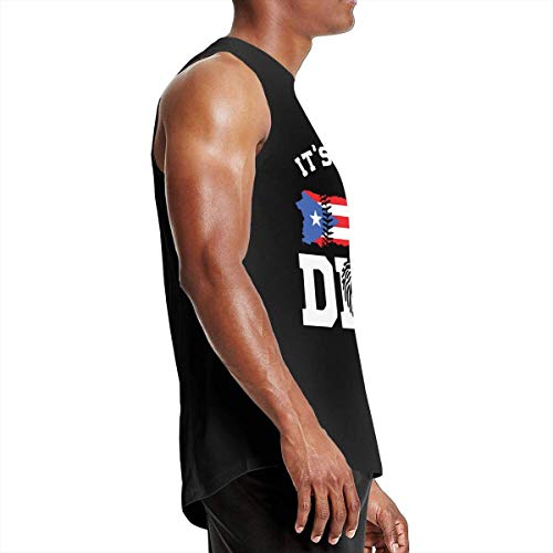 WLQP Camiseta sin Mangas para Hombre Puerto Rico It's in My DNA Men's Jersey Tank Gym Fitness T-Shirt
