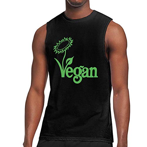 WLQP Camiseta sin Mangas para Hombre Vegan Vegetarian Mens Tank Top Gym Fitness Compression Shirt