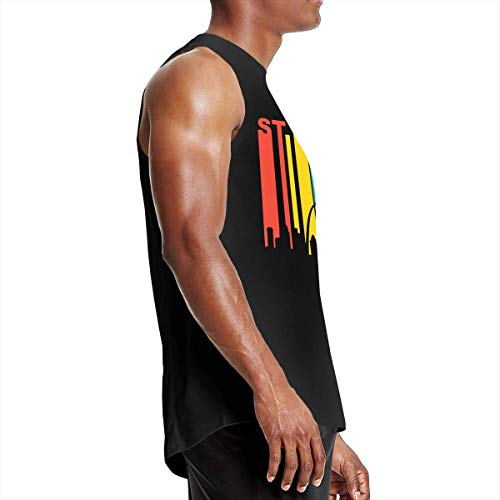 WLQP Camiseta sin Mangas para Hombre Vintage St. Louis Missouri Skyline Men's Tank Top Gym Fitness Vest